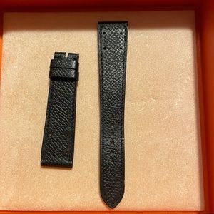 Medor watch strap in black epsom